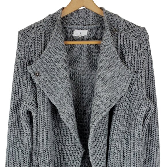 Lou & Grey Wide Ribbed Thick Knit Wool Cotton Side Snap Wrap Cardigan Sweater M - Picture 6 of 11